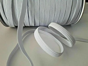 10 mm White Elastic Ribbon Cord Stretch Flat Waist Band Woven Sewing Elastic UK - Picture 1 of 4