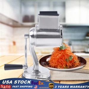 Rotary Cheese Grater -Manual Vegetable Slicer with Stainless Steel Grater 3 in 1 - Picture 1 of 9
