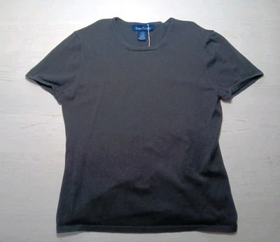 Blusa Camisa Top EVAN-PICONE Mujer Mezcla Seda Manga Corta Negra Cuello Redondo Foto 1 de 4