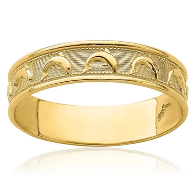 Anillo pulgar delfín de oro amarillo macizo de 14K Foto 1 de 4