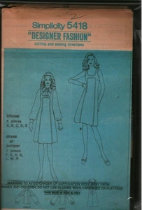 5418 Vintage Simplicity Schnittmuster Misses 60er Jahre Designer Mode Pullover 12 - Bild 1 von 1