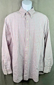 Camisa Brooks Brothers Country Club manga larga con botones para hombre talla L roja azul - Imagen 1 de 6