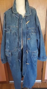 Vtg. American Male by Chief Apparel Denim Coat/Hooded Men's XL 50" Long - Picture 1 of 13