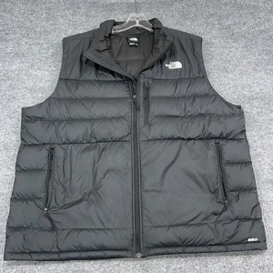 The North Face Vest Mens 2XL Black Aconcagua 2 Down 550 Fill Puffer Full Zip - Picture 1 of 9