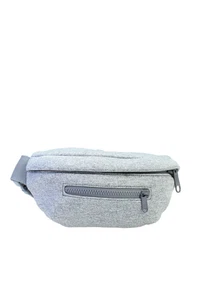 Dagne Dover Womens Heathered Print Zipped Adjustable Strap Fanny Pack Gray - Picture 1 of 8