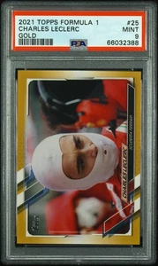 2021 Topps Formula 1 Gold Charles Leclerc #25 /50 PSA 9 - Picture 1 of 2