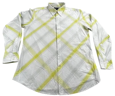 Vintage Guess Button Up Shirt Mens XL White Yellow Plaid Long Sleeve Cotton UAE - Image 1 of 4