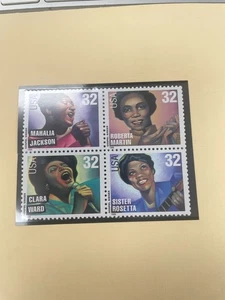 1998 Stamp Block 3219a! Gospel Singers  Mahalia Jackson Sister Rosetta! BV $9.35 - Picture 1 of 1
