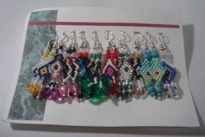 HANDMADE BEADED EARRINGS lot of 10 - Picture 1 of 2