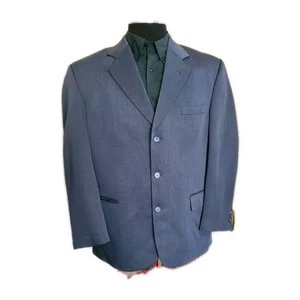 International Club Men's Suit Coat size 44R dark blue Polyester 3-button lined - Picture 1 of 13