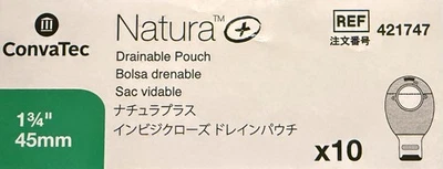 Bolsas drenables Colostomía ConvaTec Natura 421747 1 3/4" 45 mm NUEVO CADUCIDAD 2/1/2030 Foto 1 de 4