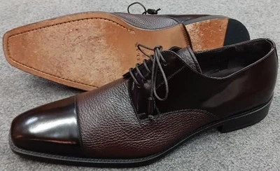 Mezlan Men's (Size 13 M) Soka Brown Cap Toe Lace Oxford Shoe - Scratched Bottoms - Image 1 of 2