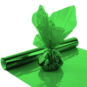 Christmas Green Cellophane Wrap Roll Translucent Green Cellophane Wrapping Pa - Picture 1 of 7