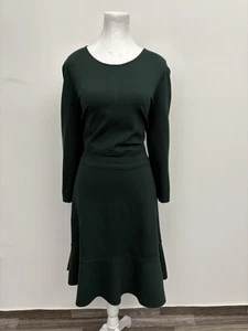 Eliza J 14 Mujer Verde Elástico Ajuste Acampanado Talla 16 Cremallera Trasera Mangas 3/4 - Imagen 1 de 13