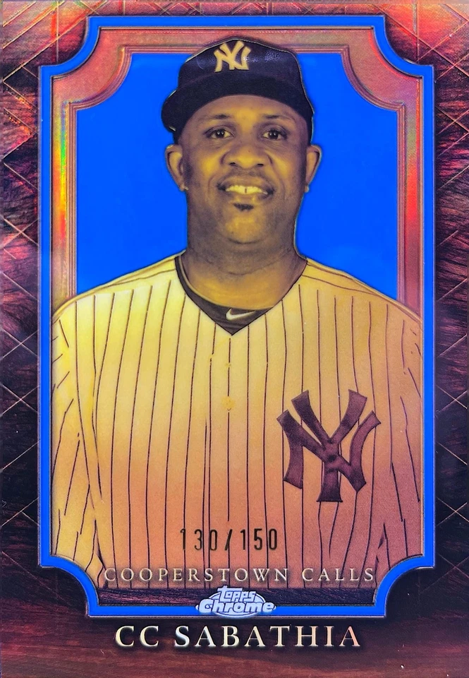 2025 Topps Chrome CC Sabathia Cooperstown Calls SSP синяя переливающаяся карточка /150 Yankees - Изображение 1 из 1