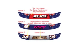2X Custom Helmet Visor Sunstrip Sticker Decal Name Number Australian Flag 300mm - Picture 1 of 2
