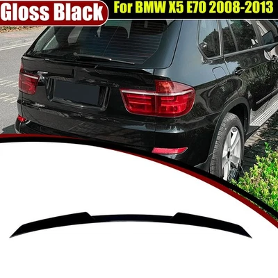 Car Rear Trunk Spoiler Lip Wing Middle Lid Fit For BMW X5 E70 2008-2013 Black — 第 1/4 张图片