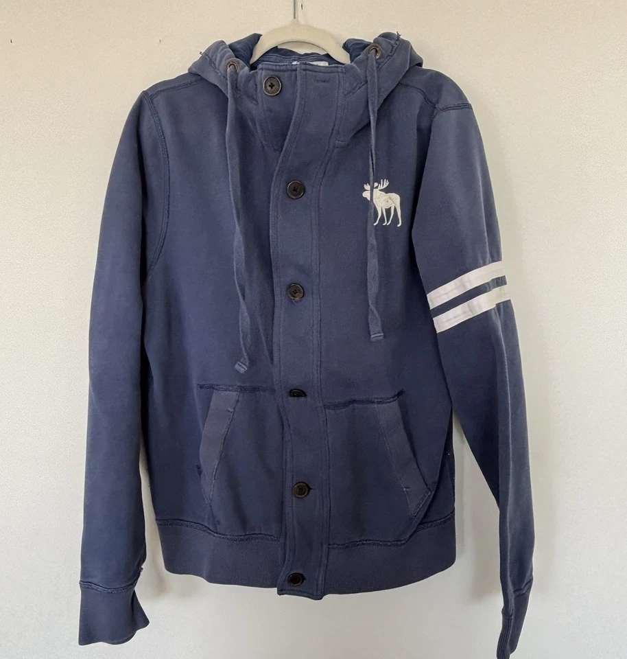 Sudadera De Colección Años 90 Y2K Abercrombie & Fitch Botón Logo Peso Pesado XL  Foto 1 de 4