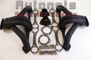 SBC Chevy Bloque Pequeño Negro Abrazador Cabezal Centro Tubo 283-400 Hot Street Rod Rat - Imagen 1 de 3