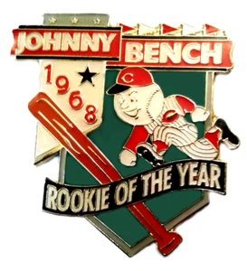 Johnny Bench Pin RARE Cincinnati Reds Pin Rookie of Year Commemorative MLB Pin - Picture 1 of 2