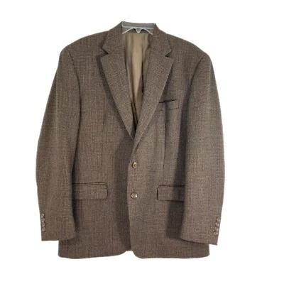 Chaps Ralph Lauren Tweed Blazer Men 42R Brown Wool CareerClassic Jacket 2 Button - Image 1 of 4