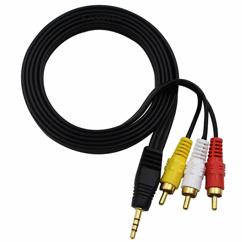 3RCA AV A/V AUDIO VIDEO TV Cable Cord Lead For CANON Klinke Cinch wie STV-250 N - Image 1 of 1