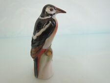 Vintage HEREND Hand Painted Naturalist BLACK BIRD Porcelain Bird Figurine