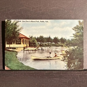 Barcos de madera clásicos de remo Lago Clara en Mineral Park Pueblo CO 1909 - Imagen 1 de 4