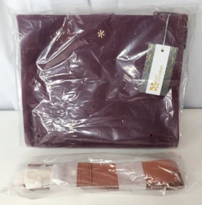 Bolso Bandolera Erin Condren Lona PEQUEÑO Granate Borgoña con Correa Marrón Nuevo en Caja - Imagen 1 de 11