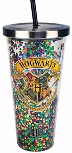 Harry Potter Hogwarts Multi Glitter 20 oz Acrylic Double Walled Tumbler Cup - Picture 1 of 6