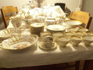 Service, Kaffeegeschirr, Biedermeier Prunk - Porzellan, Floral, 19. Jahrhundert - Bild 1 von 15