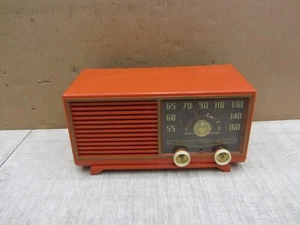 VTG ORANGE BAKELITE PHILCO TRANSITONE MODEL 53-562 VACUUM TUBE TYPE AM RADIO MCM - Picture 1 of 21