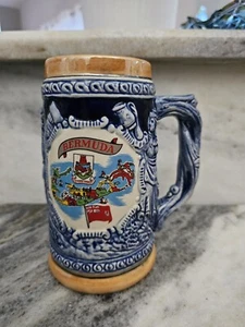 Vintage Bermuda Ceramic Beer Mug: German Style Beer Stein 6” Tall 16 oz - Picture 1 of 10