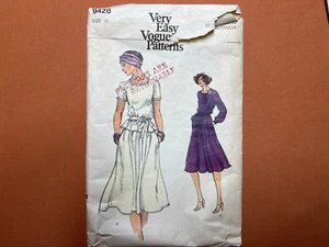 Vogue Sewing Pattern 9428 Misses Dress or Top & Skirt Size 10 Cut Complete - Picture 1 of 3