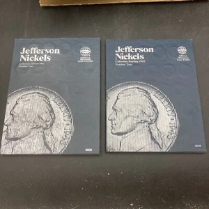 Complete 1938-1995 (No Proofs) Jefferson Nickel Set Two Whitman Folders Ave Circ - Picture 1 of 9