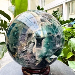Bola de fluorita verde natural 9,57 lb cuarzo cristal esfera de curación Reiki - Imagen 1 de 18
