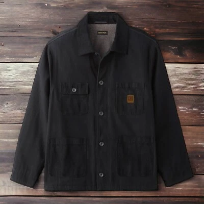 Brixton Reserve Mens Union Survey Chore Coat Size 2XL Black Canvas Corduroy NWT - Image 1 of 4
