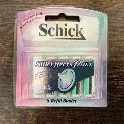 Schick Silk Effect Plus Refill Blades.  5 Cartridges Per Pack. Free Shipping. - Image 1 of 2