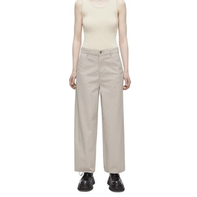Pantalones chinos AX Armani Exchange de pierna ancha para mujer talla 0 beige tiro alto informales Foto 1 de 4