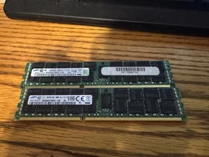 LOT OF 2 16GB SAMSUNG DDR3-1333 PC3-10600R M393B2G70BH0-YH9Q8 ECC RAM L2-6 32GB - Picture 1 of 2