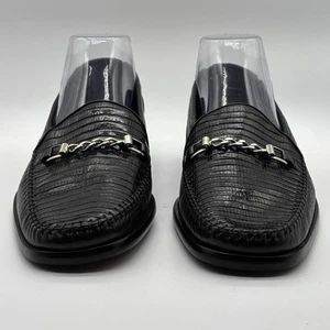 NEU David Eden Herren Original Lizard elegante Schuhe schwarz Derby Größe 8 - Bild 1 von 10