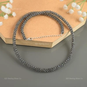 Labradorite Stone Engagement Beaded Mother Birthday Necklace 925 Sterling Silver - Picture 1 of 6