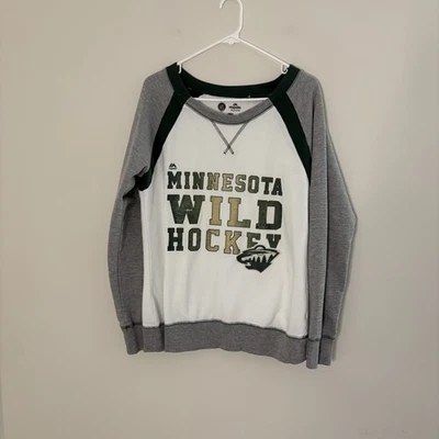 Sudadera grande Majestic nueva sin etiquetas para mujer y mujer Minnesota Wild Hockey P5 Foto 1 de 4