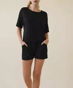 BAMBOO FRENCH TERRY CROP AND SHORTS SET - Picture 1 of 6