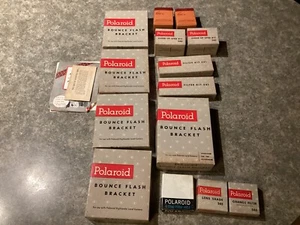 Vintage Lot NOS Polaroid Camera Accessories Brackets, Shade, Filters, Cases, Et - Picture 1 of 6