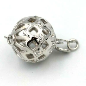 Kaedesigns New Genuine Sterling Silver 12mm Cubic Zirconia Ball Clasp -Free post - Picture 1 of 8