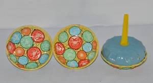 3x U.S. Metal Toy Mfg. Co. Tin Litho Noise Maker Clown Balloon Jingle Bell - Picture 1 of 4