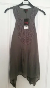 bnwt Next grey crochet effect tunic top sz 14 - Picture 1 of 2