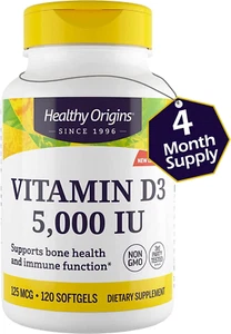 Vitamin D3 (Lanolin) 5,000 IU - Bone Health and Immune Support Supplement - Easi - Picture 1 of 12