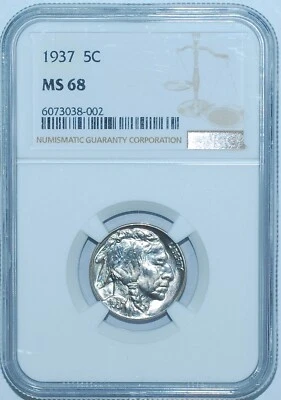 1937 NGC MS68 Buffalo Nickel - Image 1 of 2